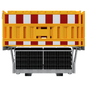 SET | with 20 panel fence | and 21 base plates | on twin pallet | without lamp adapter | with red/white foil, type RA2/B | type of barrier NOX yellow